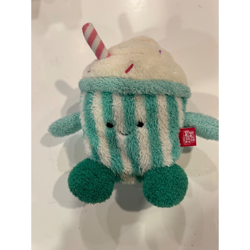 BumBumz Suki the Milkshake 7.5 Inch SweetBumz Plush Teal White Striped